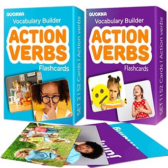 QUOKKA Action Verbs Flash Cards 104  Speech Therapy & ESL Vocabulary Builder for All Ages