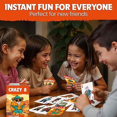 QUOKKA Card Game Crazy 8 for Kids 4-8 Years Educational & Engaging Family Game with Cute Characters