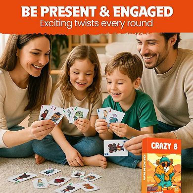 QUOKKA Card Game Crazy 8 for Kids 4-8 Years Educational & Engaging Family Game with Cute Characters