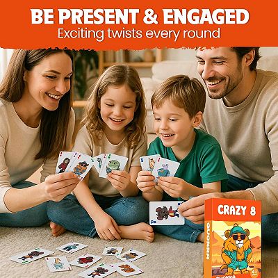 QUOKKA Card Game Crazy 8 for Kids 4-8 Years Educational & Engaging