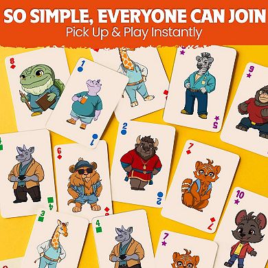 QUOKKA Card Game Crazy 8 for Kids 4-8 Years Educational & Engaging Family Game with Cute Characters