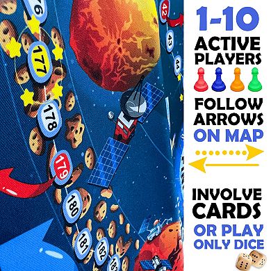QUOKKA Educational Space Board Game 130 Cards, Solar System Facts for Kids and Family