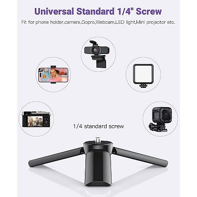 Mini Tripod with Universal Phone Holder Cold Shoe, Lightweight Phone Stand Camera Tripod