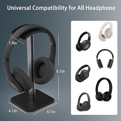 Headphone Stand for Desk - Headset Stand with Aluminum Hanger and Plastic Headrest