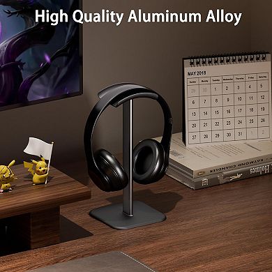 Headphone Stand for Desk - Headset Stand with Aluminum Hanger and Plastic Headrest