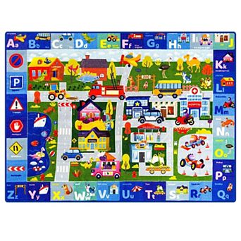 QUOKKA Baby Floor Play Mats with City and Alphabet for Kids 2-5 Years Old Soft Rug Non-Slip Padded
