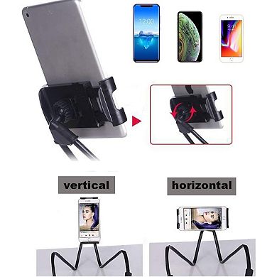 Hands-Free Cell Phone Stand, Adjustable Neck Mount, 360° Rotation