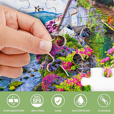 QUOKKA Set of 3 Dementia Jigsaw Puzzles with Birds and Cats - 63 PCS Alzheimers Puzzle for Elderly