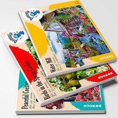 QUOKKA Set of 3 Dementia Jigsaw Puzzles with Birds and Cats - 63 PCS Alzheimers Puzzle for Elderly