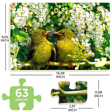 QUOKKA Set of 3 Dementia Jigsaw Puzzles with Birds and Cats - 63 PCS Alzheimers Puzzle for Elderly