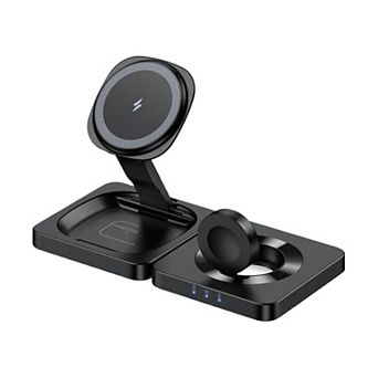 Magnetic Wireless Charging Station,3 in 1 Foldable Charger Stand for Multiple Devices