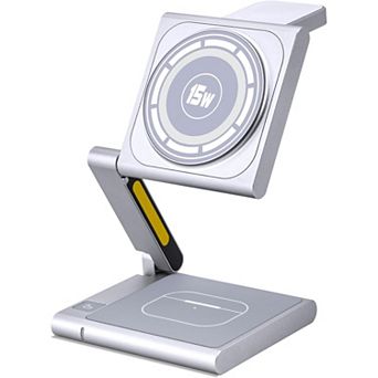 Fast Wireless Charging Station Phone Stand, Foldable for Travel W/Light