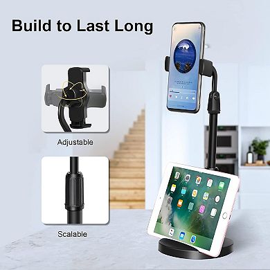 Adjustable Mobile Phone Stand, Tablet Stand, 360 Degree Rotation, Ergonomic Design