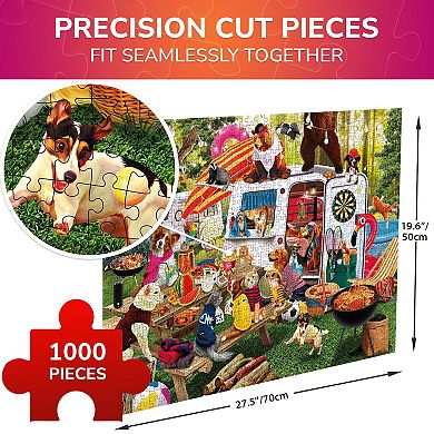 QUOKKA Jigsaw Puzzle 1000 Pcs Funny Animals Activity for Kids and Adults - Colourful Game for Family