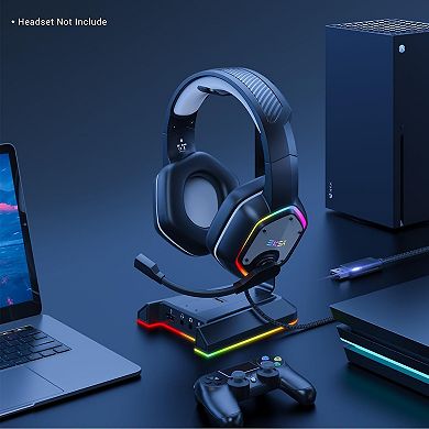 RGB Headset Stand, Headphone Stands with 7.1 Surround Sound & USB/3.5mm Port
