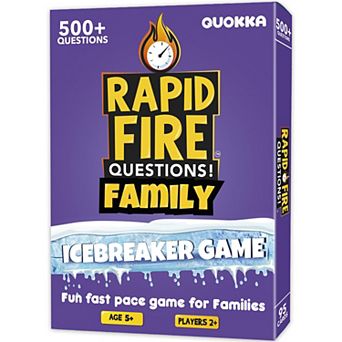 QUOKKA Family Conversation Cards Game Rapid Fire 500+ Questions Break The Ice for Kids 8-12 Years
