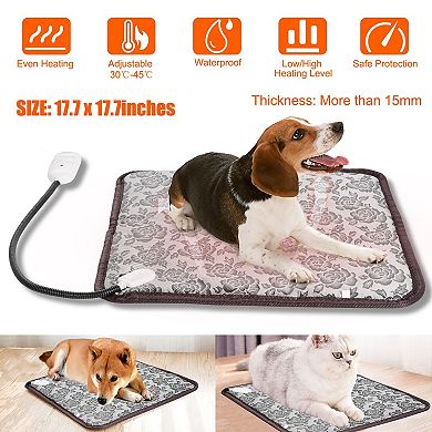 Waterproof Electric Pet Heating Pad with Adjustable Heat & Chew-Resistant Steel Cord Case