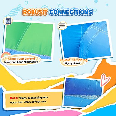 Qaba Inflatable Bounce House, 4 in 1 Bouncy Castle with Blower, Multicolor