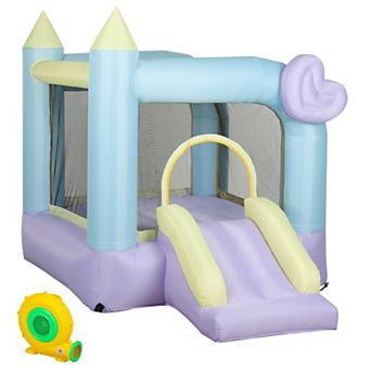 Qaba Bounce House, Inflatable Bouncer with Air Blower, 98inch x 65" x 79"