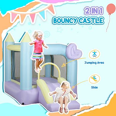 Qaba Bounce House, Inflatable Bouncer with Air Blower, 98" x 65" x 79"