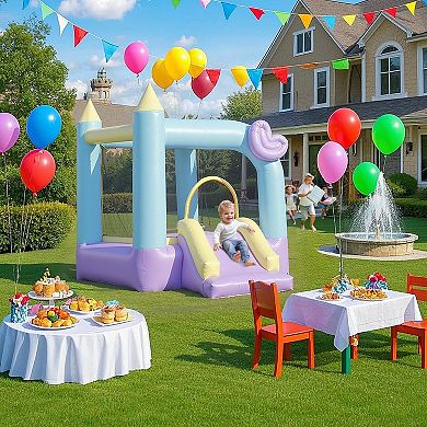 Qaba Bounce House, Inflatable Bouncer with Air Blower, 98" x 65" x 79"