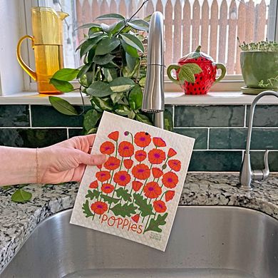 Poppy Dish Towel + Sponge Cloth Gift Set
