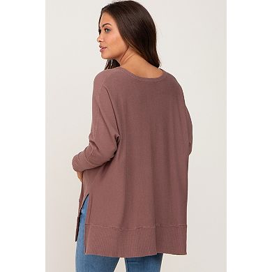 Maternity Dolman Sleeve Side Slit Sweater
