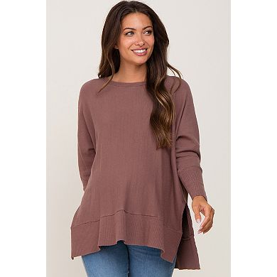Maternity Dolman Sleeve Side Slit Sweater