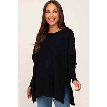 Maternity Dolman Sleeve Side Slit Sweater