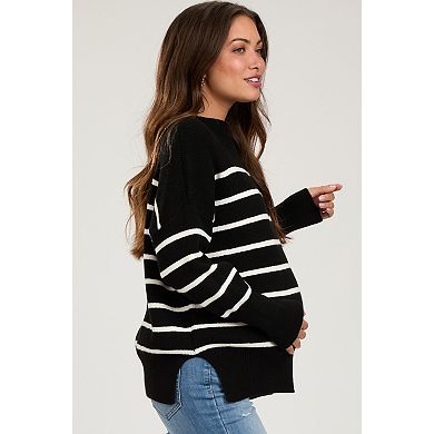 Maternity Striped Drop Shoulder Sweater