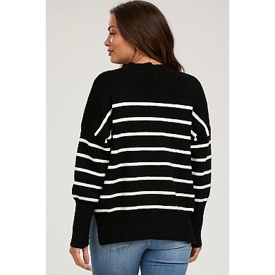 Maternity Striped Drop Shoulder Sweater