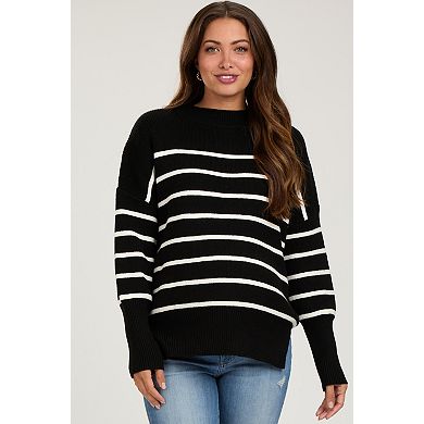 Maternity Striped Drop Shoulder Sweater