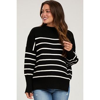 Maternity Striped Drop Shoulder Sweater