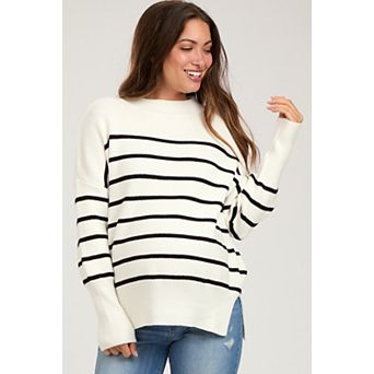 Maternity Striped Drop Shoulder Sweater