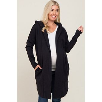 Maternity Hooded Long Cardigan