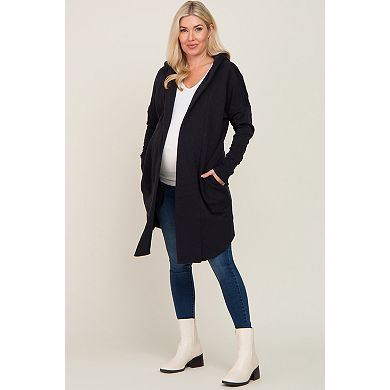 Maternity Hooded Long Cardigan