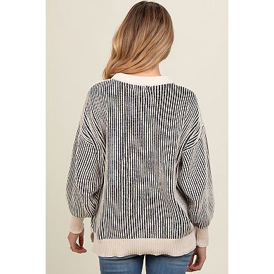 Maternity Ribbed Balloon Sleeve Sweater