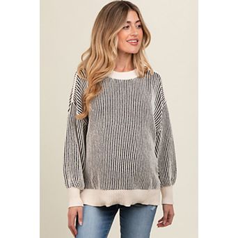 Maternity Ribbed Balloon Sleeve Sweater