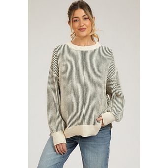 Maternity Ribbed Balloon Sleeve Sweater