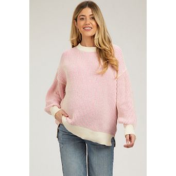 Maternity Ribbed Balloon Sleeve Sweater