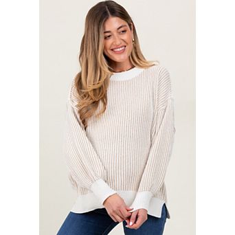 Maternity Ribbed Balloon Sleeve Sweater