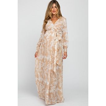 Maternity Floral Chiffon Maxi Dress
