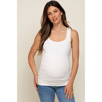 Maternity Sqaure Neck Ruched Sides Top