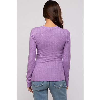 Maternity Ribbed Long Sleeve Top