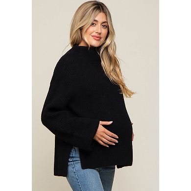 Maternity Mock Neck Chunky Knit Sweater