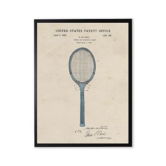 Tennis Racket Patent in Black Frame