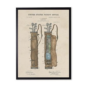 Golf Bag Patent in Black Frame