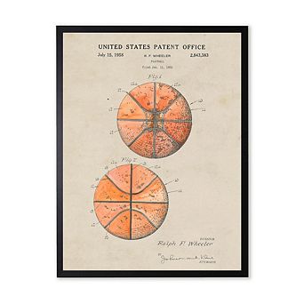 Basketball Patent in Black Frame