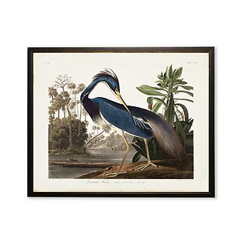 Blue Heron in Black and Copper Frame