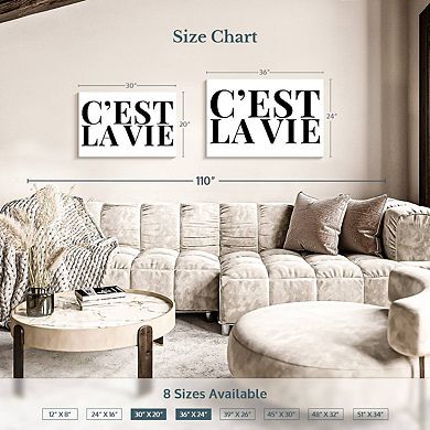C'est La Vie Bold Typography Wall Art